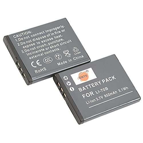 Image of DSTE LI-70B LI70B Rechargeable Li-ion Battery (2-pack) Compatible with Olympus D-700 FE-4020 FE-5040 VG-110 VG-120 VG-130 VG-140 VG-145 VG-150 VG-160
