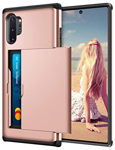 Image of Coolden for Samsung Note 10 Plus Case Shockproof Case for Galaxy Note 10 Plus Wallet Case Protective Case Card Holder Slot Wallet Case Cover for Samsung Galaxy Note 10 Plus Phone Case (Rose Gold)