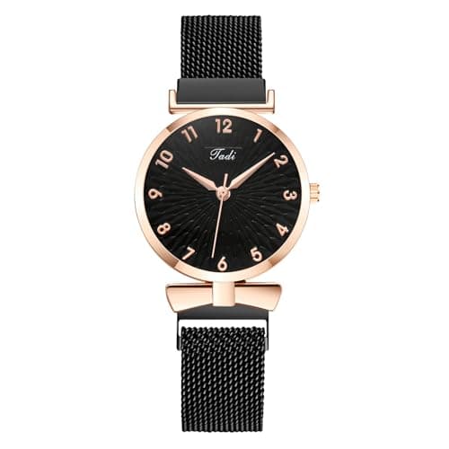 Image of OFFCUP Women's Quartz Watch, Stainless Steel Mesh Strap Ladies Watches, Analog Quartz Watches with Rhombus Lattice Dial, 3 Hand, Premium Fashion Wrist Watch for Women Ladies Girls