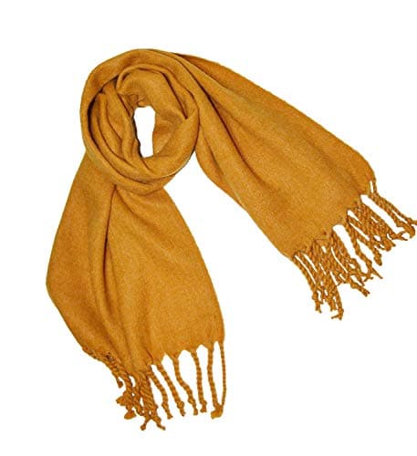 Image of KGM Accessories Gorgeous Super Soft thick brushed blanket scarf mustard Ochre Yellow - Ladies girls womens winter scarves Gifts