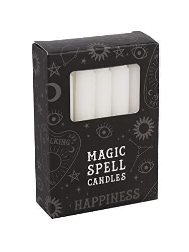 Image of 12 Magic Spell Candles - Happiness White 10cm