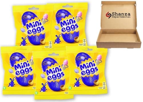 Image of Mini Eggs Milk Chocolate Sharing Pouch 80g – Crispy Sugar Shell Easter Candy Treat (5 Packs)