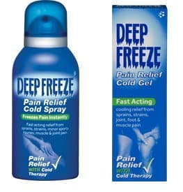 Image of Set of 2 - Deep Freeze Pain Relief Cold (Spray + Gel ) - SOOTHING PAIN RELIEF - Fast acting relief from sprains, strains, minor sports injuries, muscle and joint pain ( spray 150ml + Gel 35g )