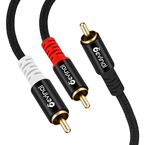 Image of Devinal RCA Y Cable, RCA/Phono Y Splitter, RCA 1 Male to 2 Male Y Adapter, Male/Male Subwoofer Cable Gold Plated for subs/amps/Hi-Fis/Home Theater/receivers 3.3Feet/1M