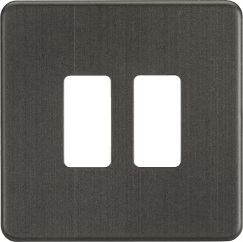Image of Screwless 2G Grid faceplate - Smoked Bronze