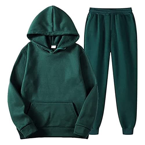 Image of Mens Tracksuit Set 2 Piece Sweatshirt And Joggers - Men's Hoodie Set Mens Gym Tracksuit Set Casual Tracksuit Set 2 Piece Hoodie Jogging Bottoms Tracksuit Hoodie Fleece Pants Jogging Suit Sweatpants