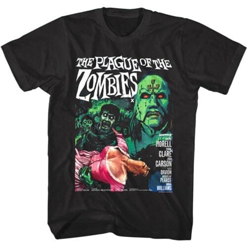 Image of Plague of The Zombies Movie Poster Men's T Shirt 60s Hammer Horror Film Black BlackXXX-Large