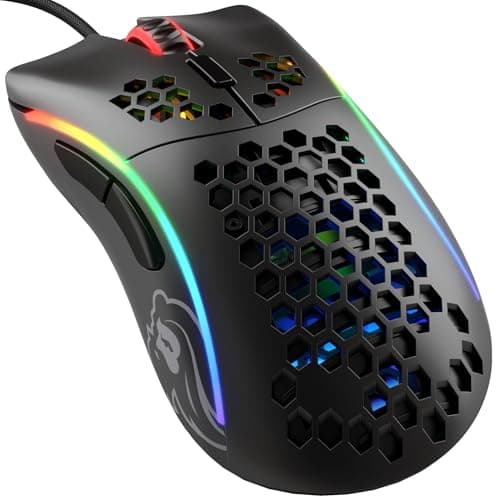 Image of GLORIOUS Gaming Model D- (Small) Wired Gaming Mouse - 61g Superlight Honeycomb Design, RGB, Ergonomic, Pixart 3360 Sensor, Omron Switches, PTFE Feet, 6 Buttons - Matte Black