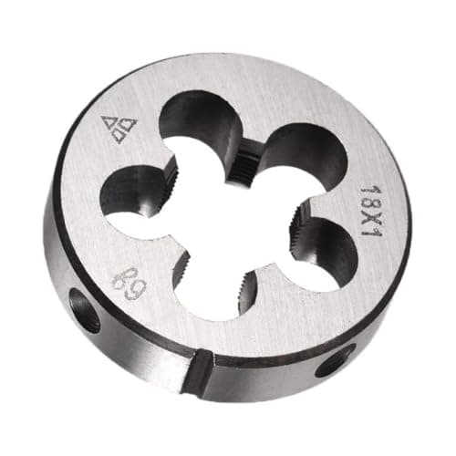 Image of TA-VIGOR 1pc M18 x 1 Metric Adjustable Threading Die, Alloy Tool Steel Right Hand Round Die for Processing, Correcting or Cleaning External Threads (Metal, Plastic)
