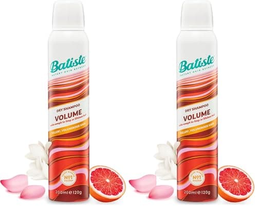 Image of Batiste Dry Shampoo and Volume 200ml, Hair Benefits with Plumping Collagen, No Rinse Spray to Refresh Hair in Between Washes (Pack of 2)