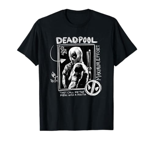 Image of Marvel Studios Deadpool & Wolverine Maximum Effort Chalk Art T-Shirt