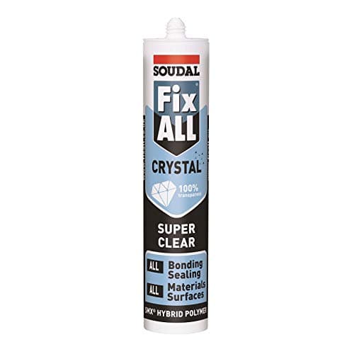 Image of Soudal Fix All Crystal Clear 100% Transparent Neutral Silicone Sealant Adhesive