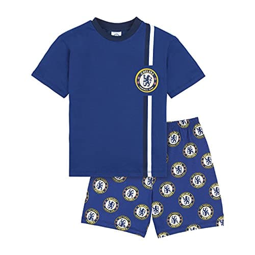 Image of Chelsea F.C. Boys Pyjamas, Cotton CFC Pjs, Official Football Pyjamas for Kids (14-15 Years, 14_years) Blue