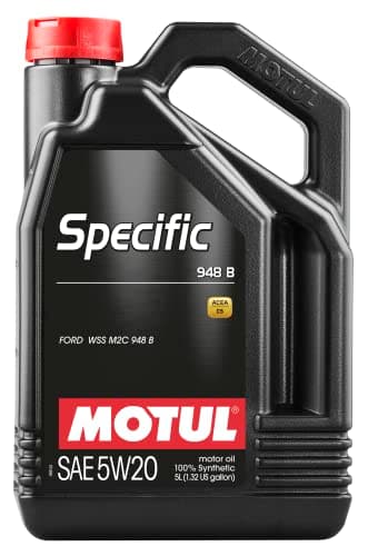 Image of Motul 106352 | Motul Specific 948 B 100% Synthetic Petrol Engine Oil Compatible with FORD | Viscosity SAE J 300, 5W-20 | 5 Litres