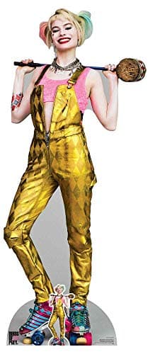 Image of Star Cutouts SC1511 Harley Quinn Gold Jumpsuit Lifesze Cardboard Cutout/Standee/Stand Up Margot Robbie Birds of Prey Height 169cm Width 72cm