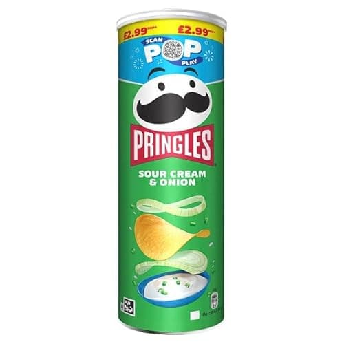 Image of Pringles Sour Cream & Onion Potato Crisps, 165g, Pack of 6