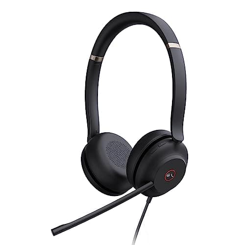 Image of Yealink UH37 USB Computer Headset with Noise Cancelling Microphone,Teams Certified,HD Audio Omni Directional Mic,Volume Control & Mute,Leather Ear Cushions,Wide Compatibility for PC/Laptop/Softphones
