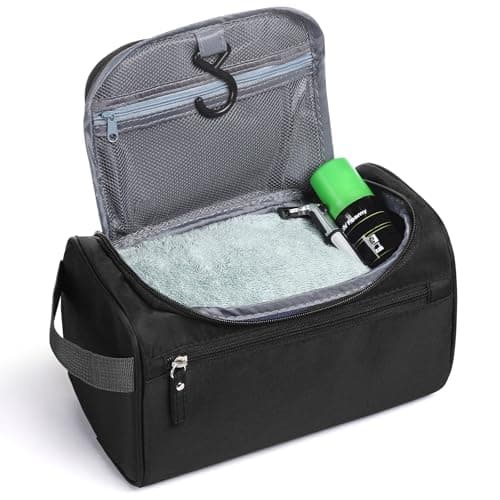Image of Toiletry Bag, Etercycle Hanging Wash Bag Travel Toiletry Bag Waterproof Bathroom Bag for Men and Women Travel Toiletry Makeup Organizer (Black)