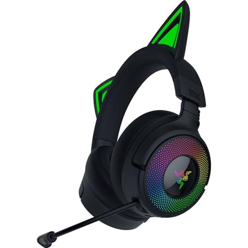Image of Razer Kraken Kitty V3 Pro - RGB Kitty wireless gaming Headset - reactive cat ears for streaming Headphone - Triforce 40mm Driver - Hyperspeed Wireless and Bluetooth - THX Spatial Audio | Black