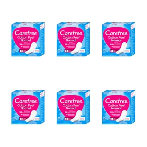 Image of Carefree Cotton Normal Pantyliners Unscented 56 Count - Pack of 6