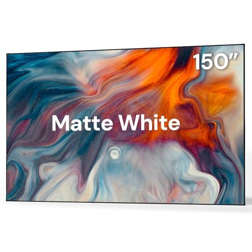 Image of Valerion 150-inch Fixed Frame Projector Screen, 1.3dB Gain, 80% Picture Quality Enhancement, 4K/8K Ultra HD, 3D Compatible, Works with Long Throw, Short Throw & Ultra Short Throw Projectors