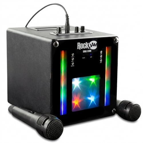 Image of RockJam Bluetooth Karaoke Machine with Two Mics, Rechargeable