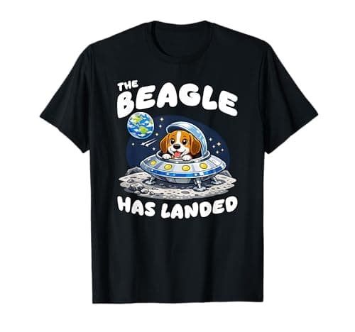 Image of The Beagle Has Landed Funny Moon Landing Dog T-Shirt