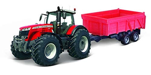 Image of Bburago FENDT 1000 VARIO TRACTOR with COMBINATION TRAILER – 10CM – Incredibly Detailed Die-Cast Replica Collectible Model Vehicle