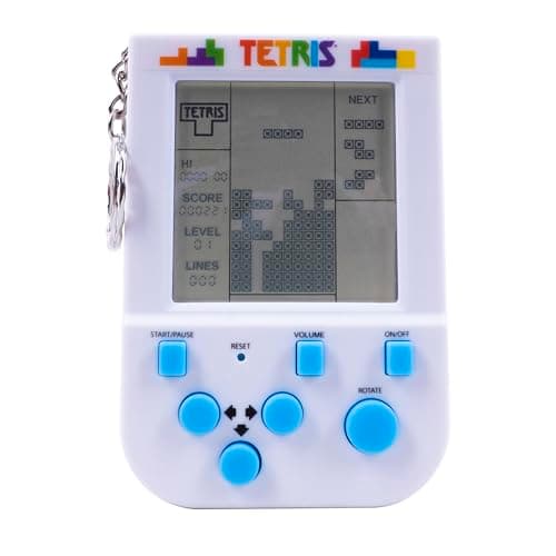 Image of Tetris Mini Handheld Arcade Game Keyring — Portable Tetris Game With 15 Levels, Classic Sound Effects, Keychain Game Console for Kids & Adults. Officially Licensed Tetris Merchandise