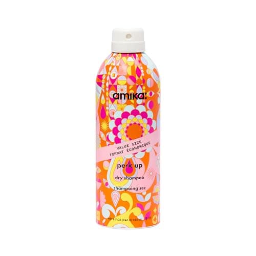 Image of amika perk up talc-free dry shampoo spray - oil-absorbing dry volume shampoo with rice starch + sea buckthorn - instantly refreshes roots, reduces odor + boosts volume - invisible finish (383 ml)