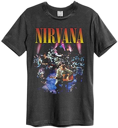 Image of Amplified Nirvana Men's T-Shirt Collection Unplugged in New York, Dark Blue, XXL, Charcoal, XXL