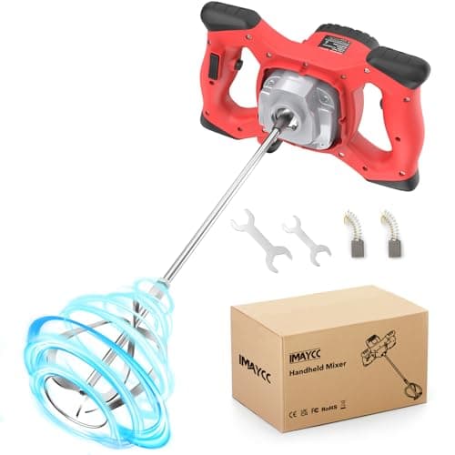 Image of IMAYCC Portable Concrete Cement Mixer 2100W Electric Paddle Mixer Adjustable 6 Speed Handheld Plaster Grout Paint Thinset Mortar Paddle Mixer Drill Mixer Stirring Tool