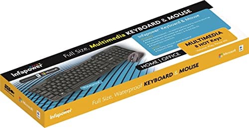 Image of Infapower X203 Full Size Wired Keyboard and Mouse, Black