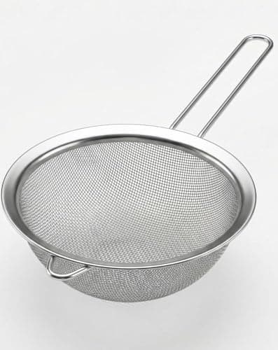 Image of AHASON’S Large 20cm Fine Mesh Strainer Sieve - Stainless Steel Kitchen Strainer Long Handle, Flour Sifter Baking, Cooking Sieve, Rust Free Food Strainer