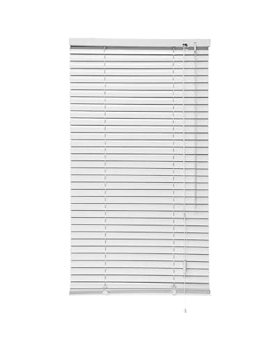 Image of iYueMps Aluminium Venetian Blinds for Clamping or Dirlling Window Blinds Strong Trimmable Easy Fit 25mm Slat for Home, Office, Bathroom, Bedroom, Living Room, Kitchen (White, 50cm x 160cm)