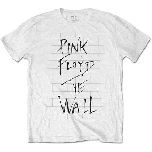 Image of Pink Floyd Men's The Wall & Logo Regular Fit Crew Neck Short Sleeve T - Shirt, White (White White), XX-Large (Manufacturer Size:XX-Large)