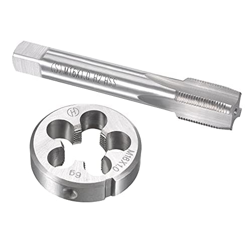 Image of sourcing map M16 x 1mm Metric Tap and Die Set, Machine Thread Screw Tap with Round Threading Die, Tap & Die Kit for Nut Screw Bolt Thread Repair