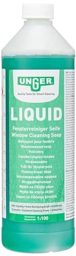 Image of UNGER FR100 Window Cleaning Liquid Soap - Smear Free Window Glass Cleaner 1L - Economical 1:100 Mixing Ratio for 100 litres of Liquid