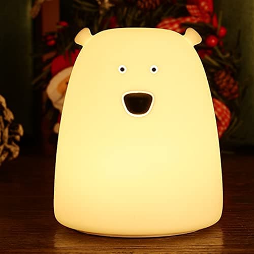 Image of ZKLiLi Bear Lamp, Kitty Night Light for Kids Remote Control Silicone LED Nightlights Toddler Baby Girls Rechargeable Cute Kawaii Nightligh(Bear)
