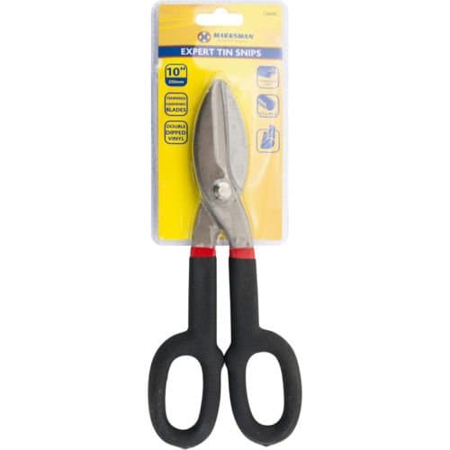 Image of 10" Tin Snip Aviation Sheet Metal Cutters - Multi Purpose Shears, Tinsnips 250Mm Straight Cut Strong Durable, Alloy Steel, Suitable for Aluminium, Copper, Plastic Leather & Wire Mesh