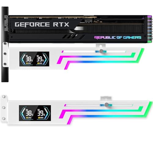 Image of GSCOLER ARGB GPU Support Bracket with CPU & GPU TempDisplay, Universal Graphics Card Support, MultiAngle Adjustable Anti Sag GPU Stand for VideoCard, GPU Brace Built-in 5V3PIN Addressable RGBStrip