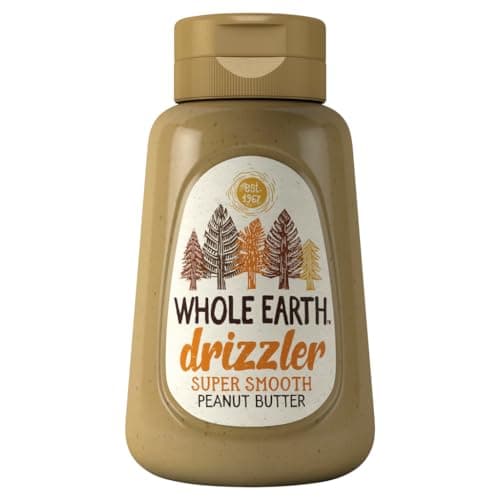 Image of Whole Earth Drizzler Original Roasted Peanut Butter, Super Smooth Squeezy Runny Nutty Spread Made with 100% Peanuts, All Natural Ingredients, No Added Sugar, Gluten Free, Vegan Friendly – 320g