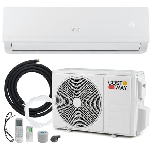 Image of COSTWAY 9000 BTU Air Conditioner Wall Split, 5 In 1 Air Cooler Heater Dehumidifier Air Purifier Fan With Heat Pump & Remote Control, A++ Efficiency, 2.6 kW, Inverter, Installation Kit Included