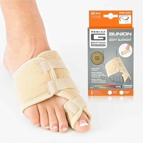 Image of Neo-G Bunion Soft Support - for Big Toe Alignment, Hallux Valgus, Pre/Post-Operative Aid - Malleable Metal Splint - Class 1 Medical Device - R