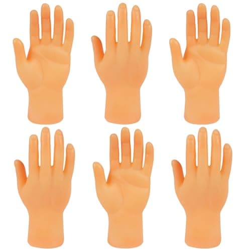 Image of Aolso Tiny Hands, 6 Pcs Finger Puppets, Miniature Little Hands Finger Puppets, Finger Props, Little Finger Funny Finger Hand for Joke Toys, Prank Game