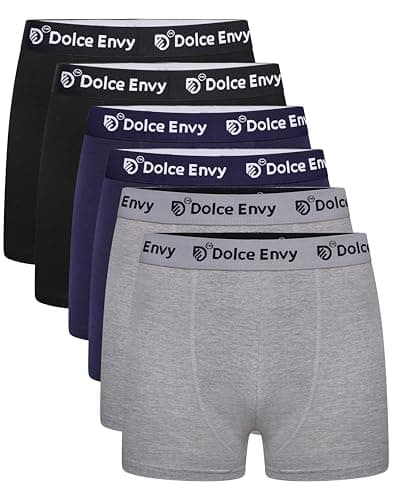 Image of DOLCE ENVY Men's Boxer Same Waist Band Comfort Soft Underwear Shorts Soft Knit Moisture-Wicking (UK, Alpha, XL, Regular, Regular, 2 BLACK,2 NAVY,2 GREY)