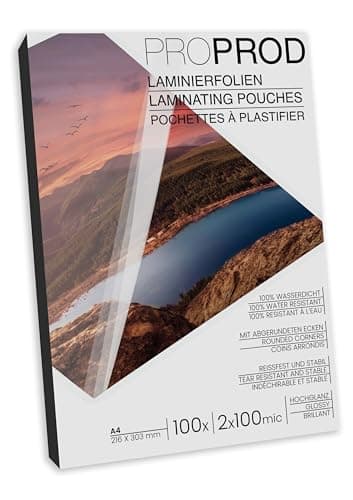 Image of ProProd Premium A4 2x100 Micron (200 μ) Glossy Laminating Pouches (Pack of 100)