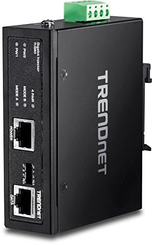 Image of TrendNET 60 Watt Gigabit PoE+ Injector Hardened Industrial, TI-IG60 (Hardened Industrial), black
