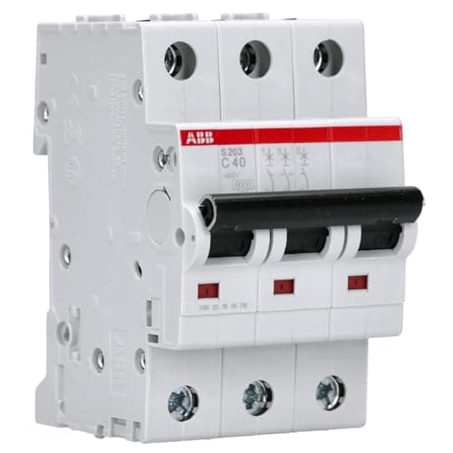 Image of ABB S203-C40 Miniature Circuit Breaker, 3 Pole, Type C, 6/10kA Breaking Capacity, 40 Amp Current (2CDS253001R0404)