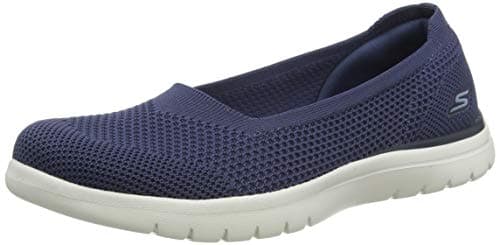 Image of Skechers Women's On-The-Go Flex Wonderous Trainers, Navy Textile Trim, 8 UK